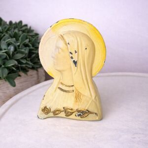 Rare vintage cast metal Virgin Mary Vintage Madonna signed Overbach